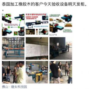 泰國客戶加工橡膠木，原木機械生產線多片鋸