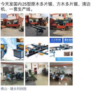 2017年3月發貨國內250型原木多片鋸生產線 圓木多片鋸，方木多