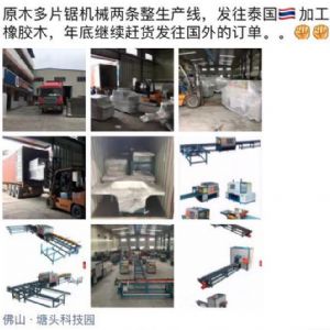 第2個貨柜發往泰國，加工橡膠木原木多片鋸生產線