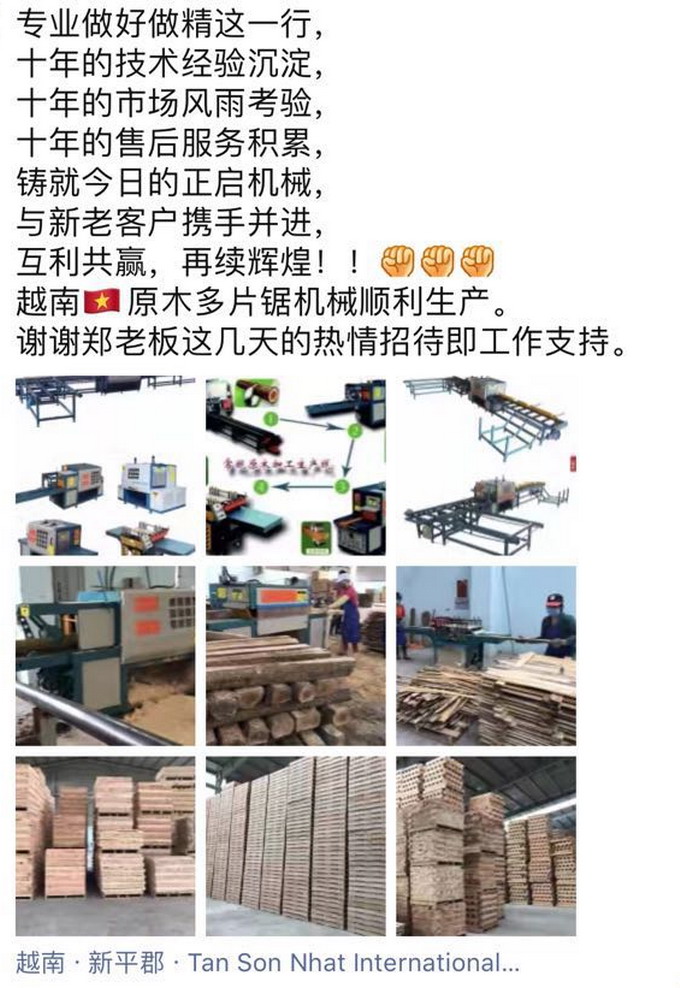 越南客戶-250原木多片鋸 100方木多片鋸 50清邊機