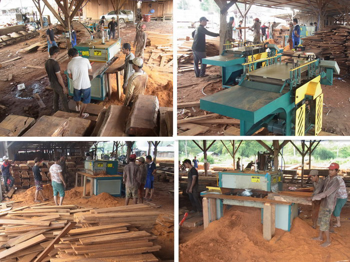 方木多片鋸150型機械 柬埔寨上丁省 現場加工紅木